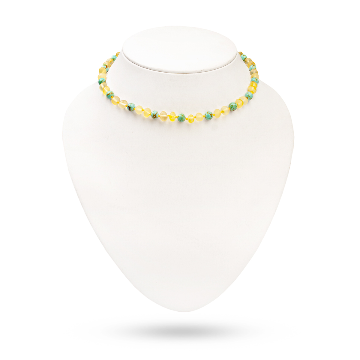 Детские бусы из янтаря и бирюзы Детские бусы из янтаря и бирюзы