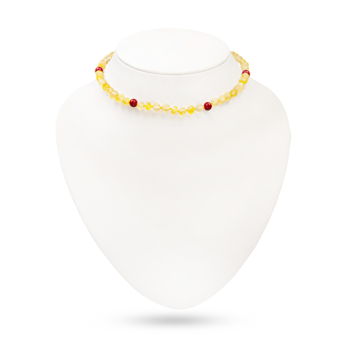 Детские бусы из янтаря и коралла