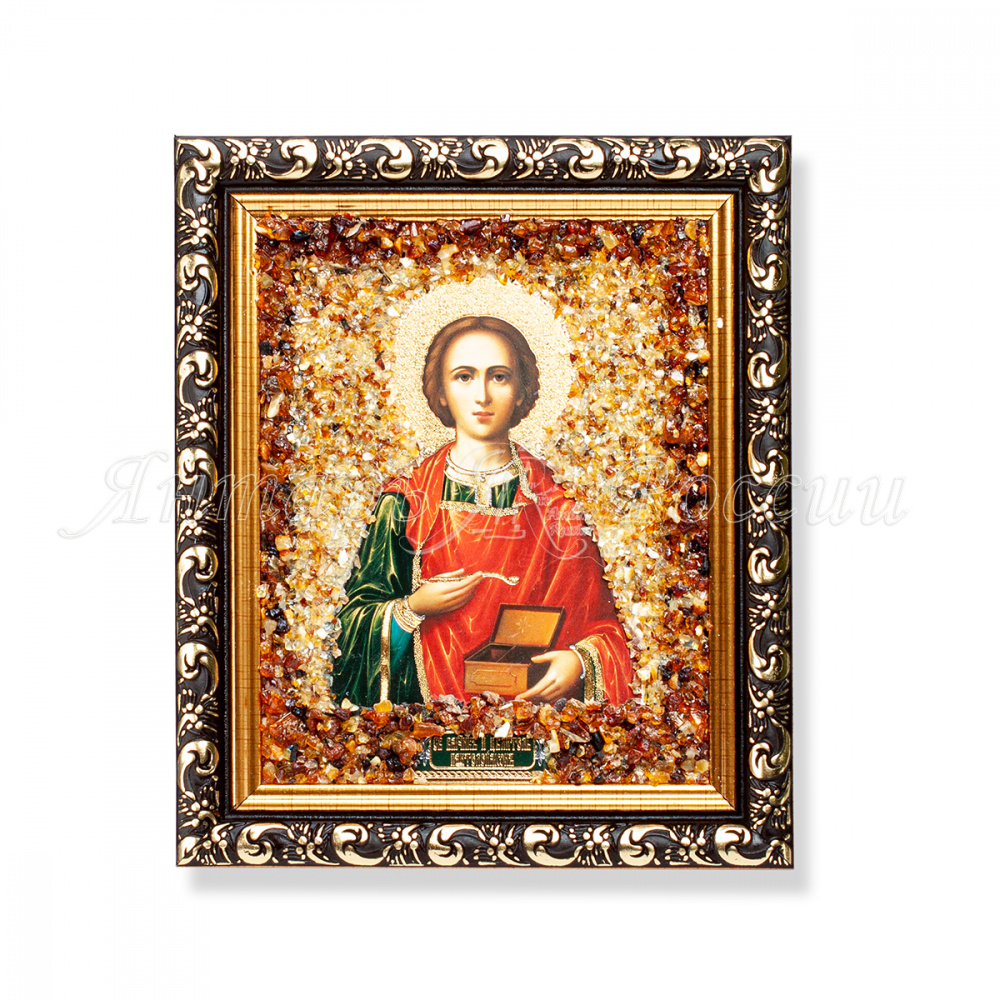 Икона св. Пантелеймон, Янтарь