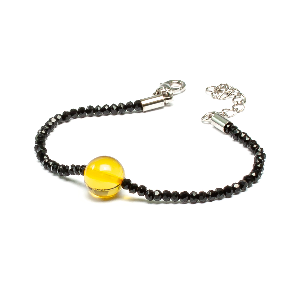 Браслет из бисера и янтаря Браслет из бисера и янтаря