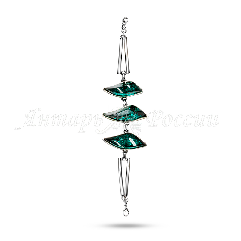 Браслет Бернит, посеребрение