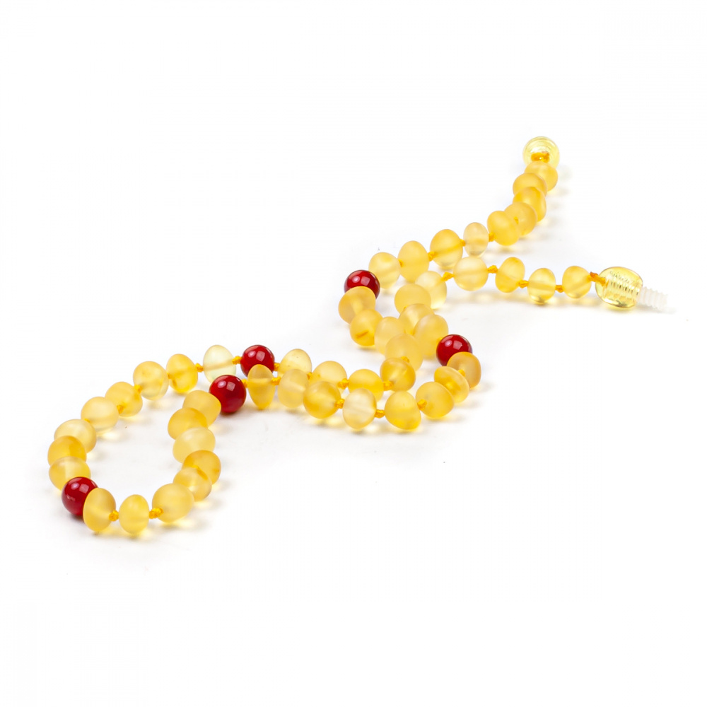 Детские бусы из янтаря и коралла
