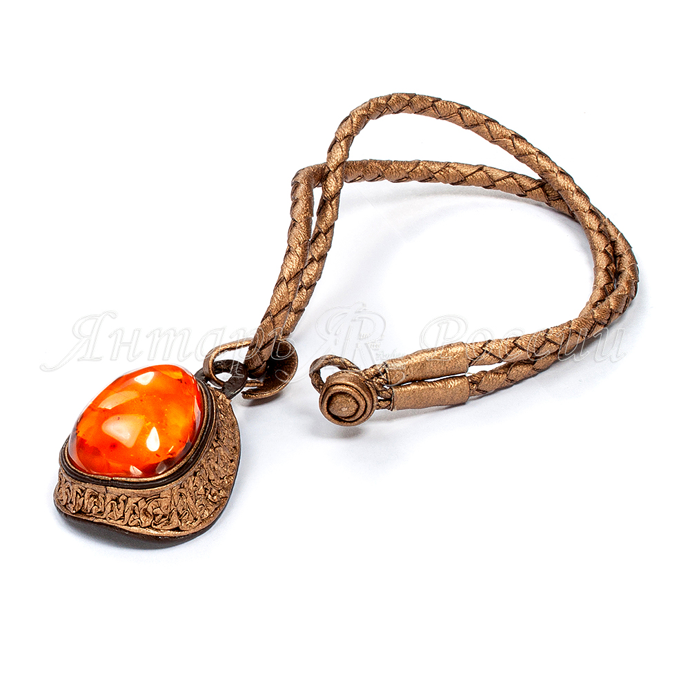 Украшения кожа, Янтарь