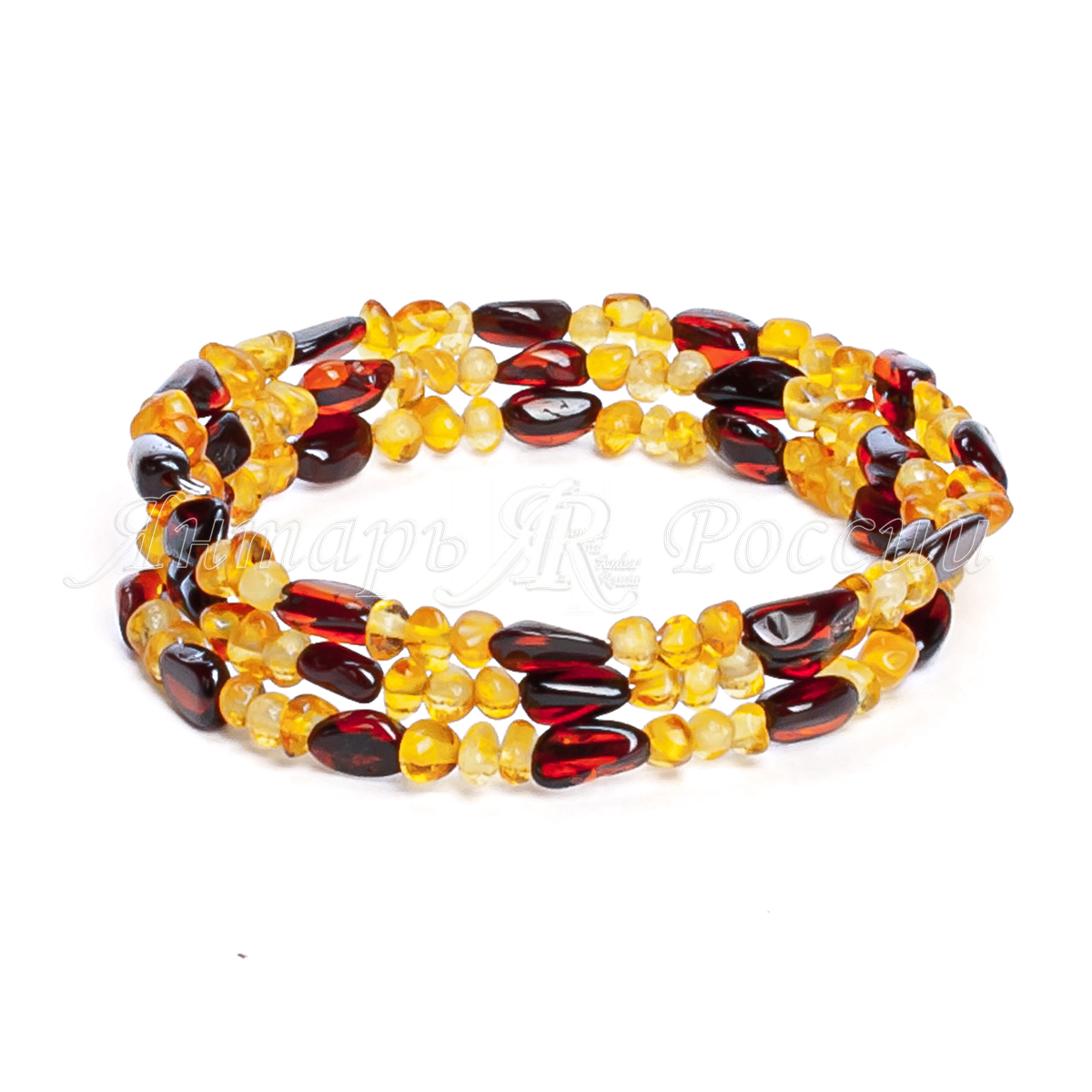Браслет на струне из янтаря Браслет на струне из янтаря