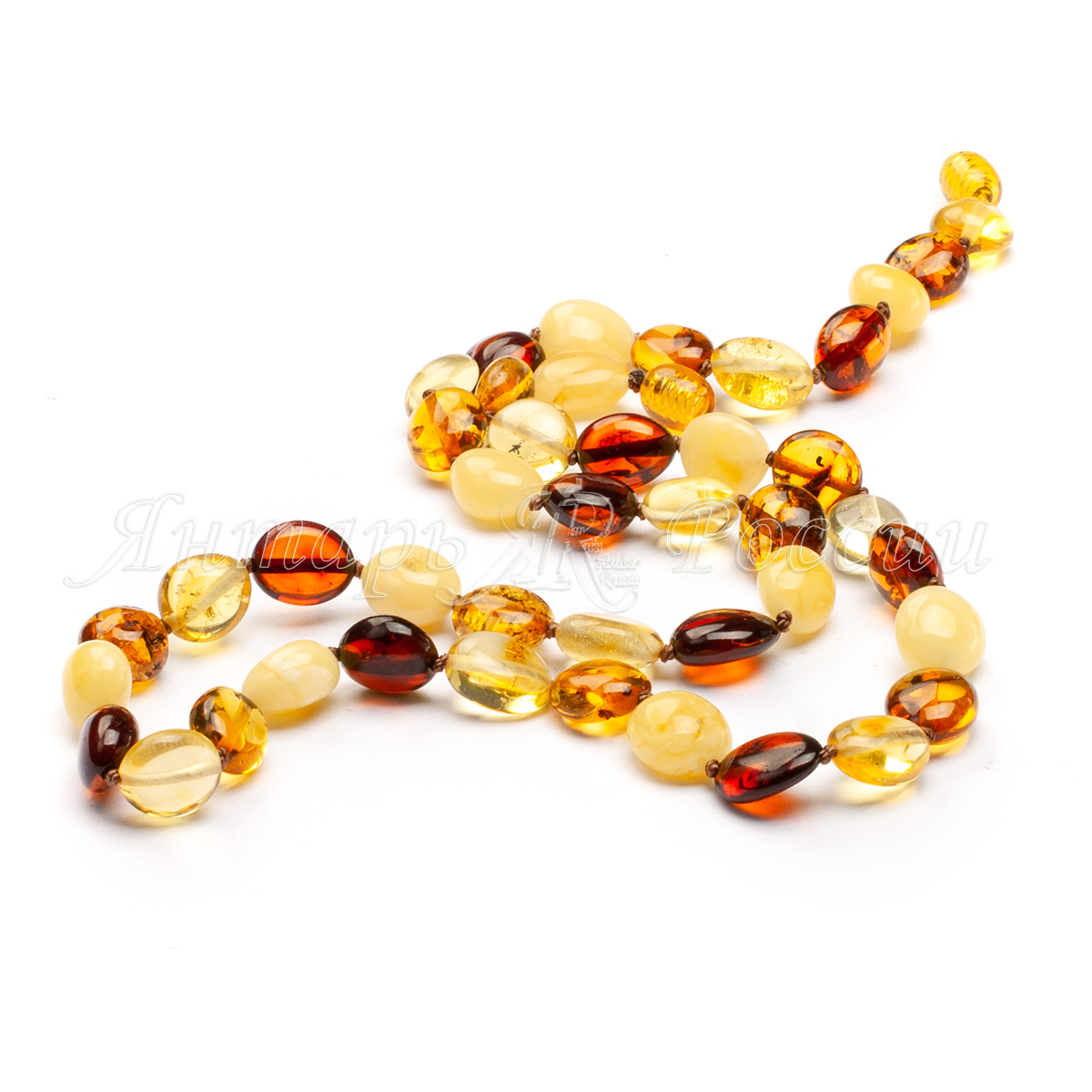 Бусы янтарь