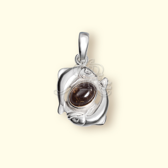 Подвеска Посеребрение, янтарь