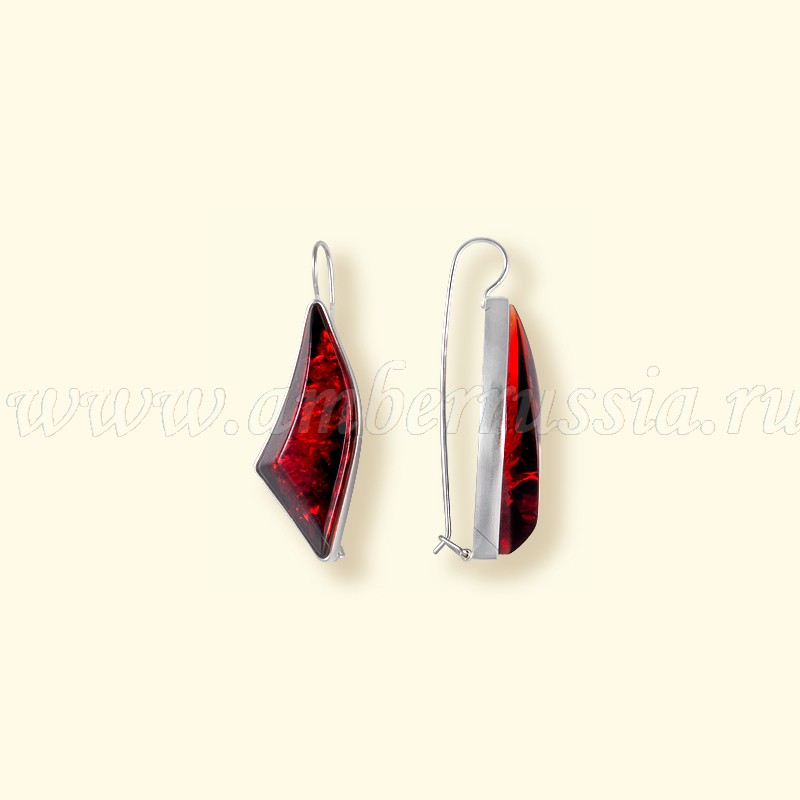 Серьги Бернит, посеребрение