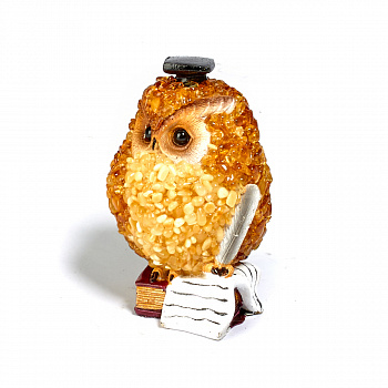 Сова Магистр №2 B, Янтарь/полистоун арт 6543895 в магазине Янтарь России, фото
